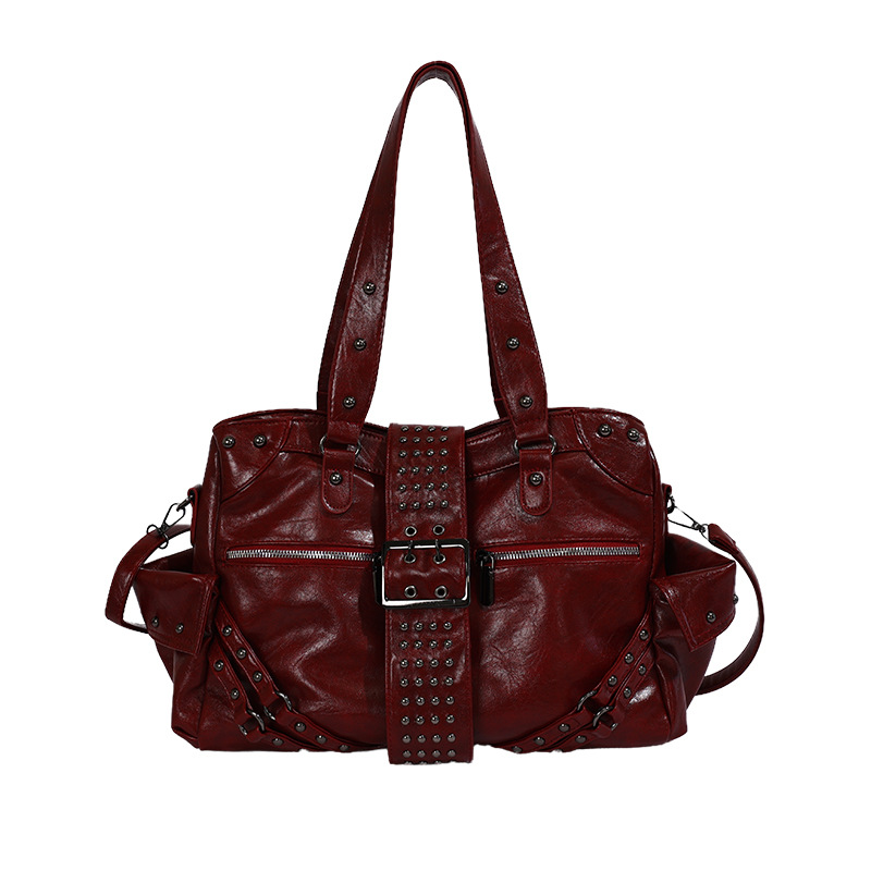 Bolsa de locomotiva de alta capacidad de alta popularidad negra de industria pesada 2026 nueva moda transfronteriza bolso de hombro simple