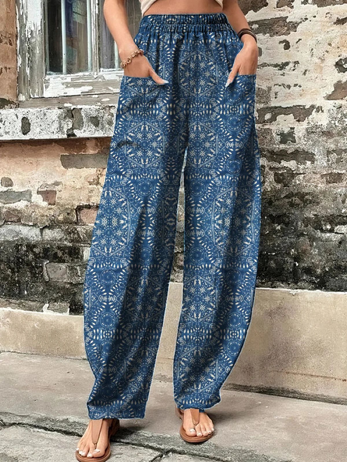 Pantalones de mujer con bolsillos, pantalones casuales, pantalones con cintura elástica, ropa de mujer, éxito de ventas transfronterizo en sitios independientes de Amazon 2026 image 1