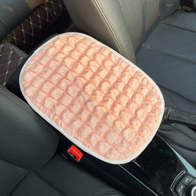 Box Mat, Cute Cartoon Car: Armrest box pad - pure-version-of-pink-puff