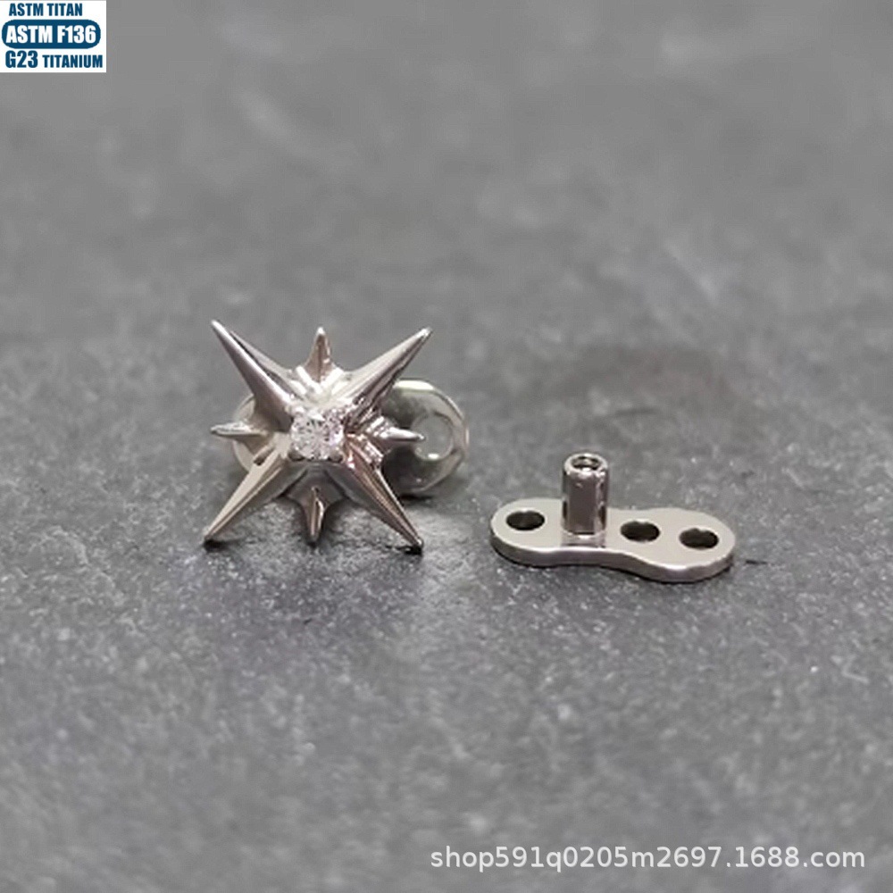 Labret piercing jewelry detail image
