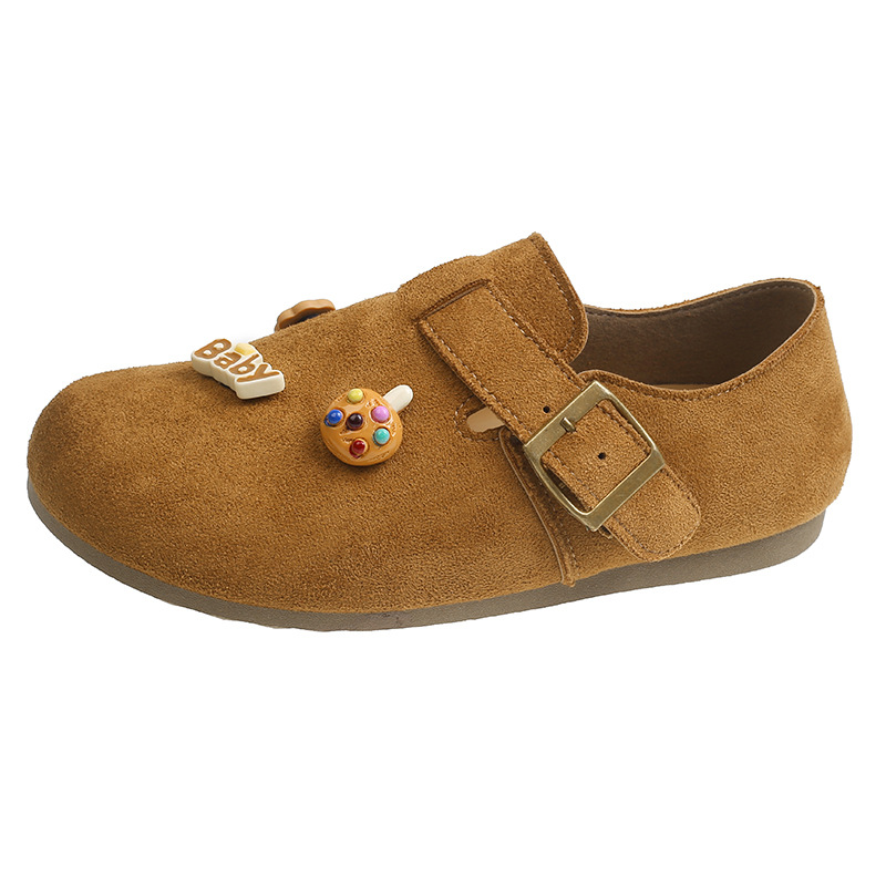 Zapatos de mujer de suela gruesa de dibujos animados 2026 primavera nuevos zapatos Lefour dos zapatos casuales para aumentar la altura de un solo zapato muffins zapatos burkin
