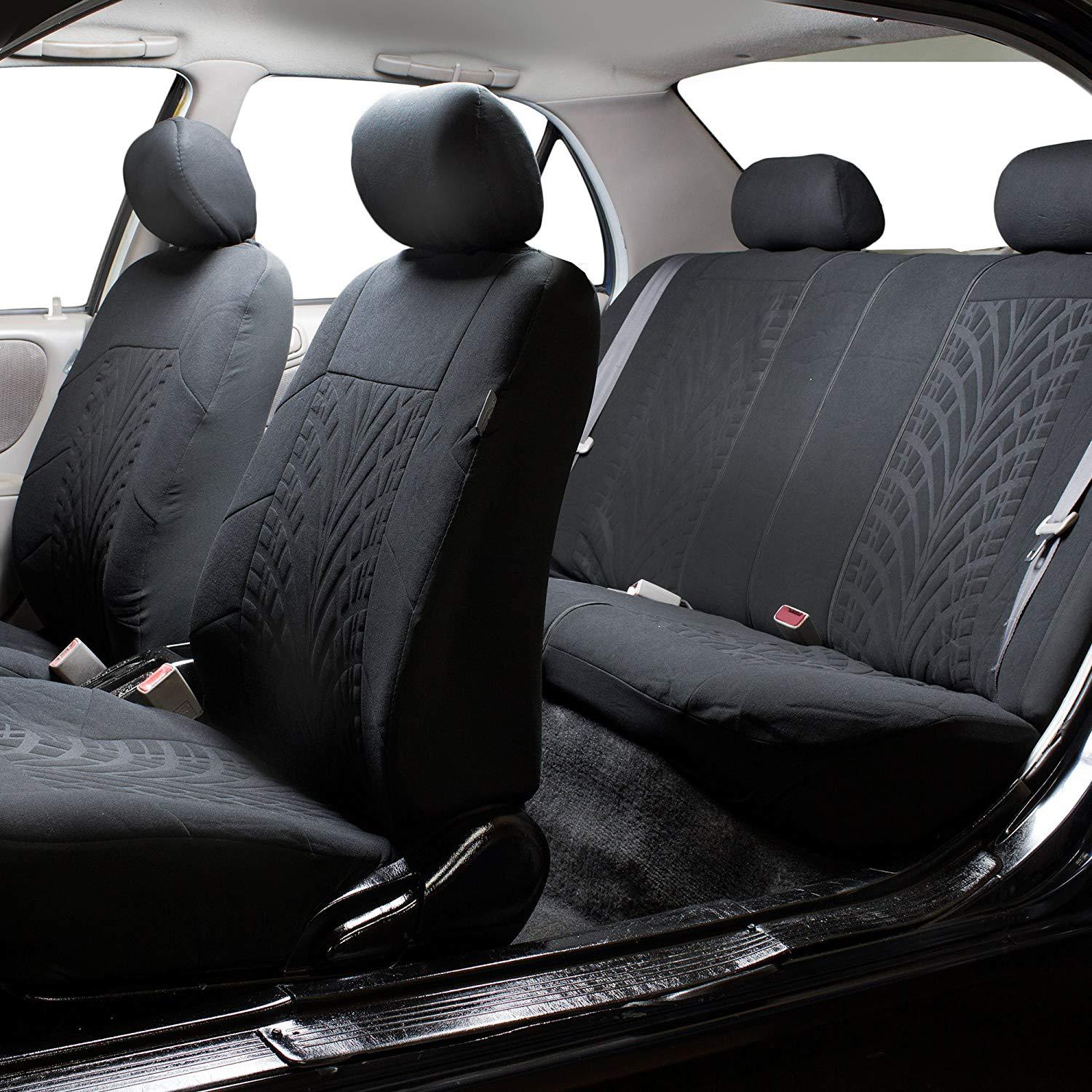 Cross-Border Hot-Selling Elastic Fabric Tire Pattern Press-Stitched Seven-Seater Car Seat Cover 13-Piece Set Seat Cushion