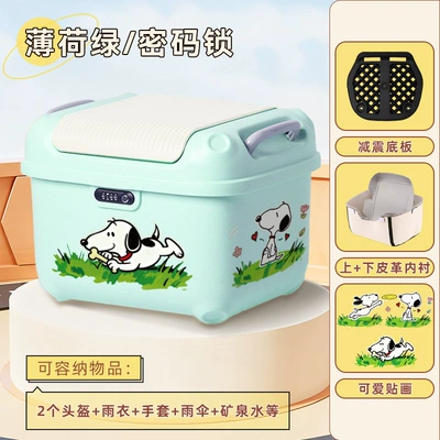 Electric car tail box, Free Shipping - mint-green-top-and-bottom-lining-snoopy-36-liters-fits-a-winter-helmet