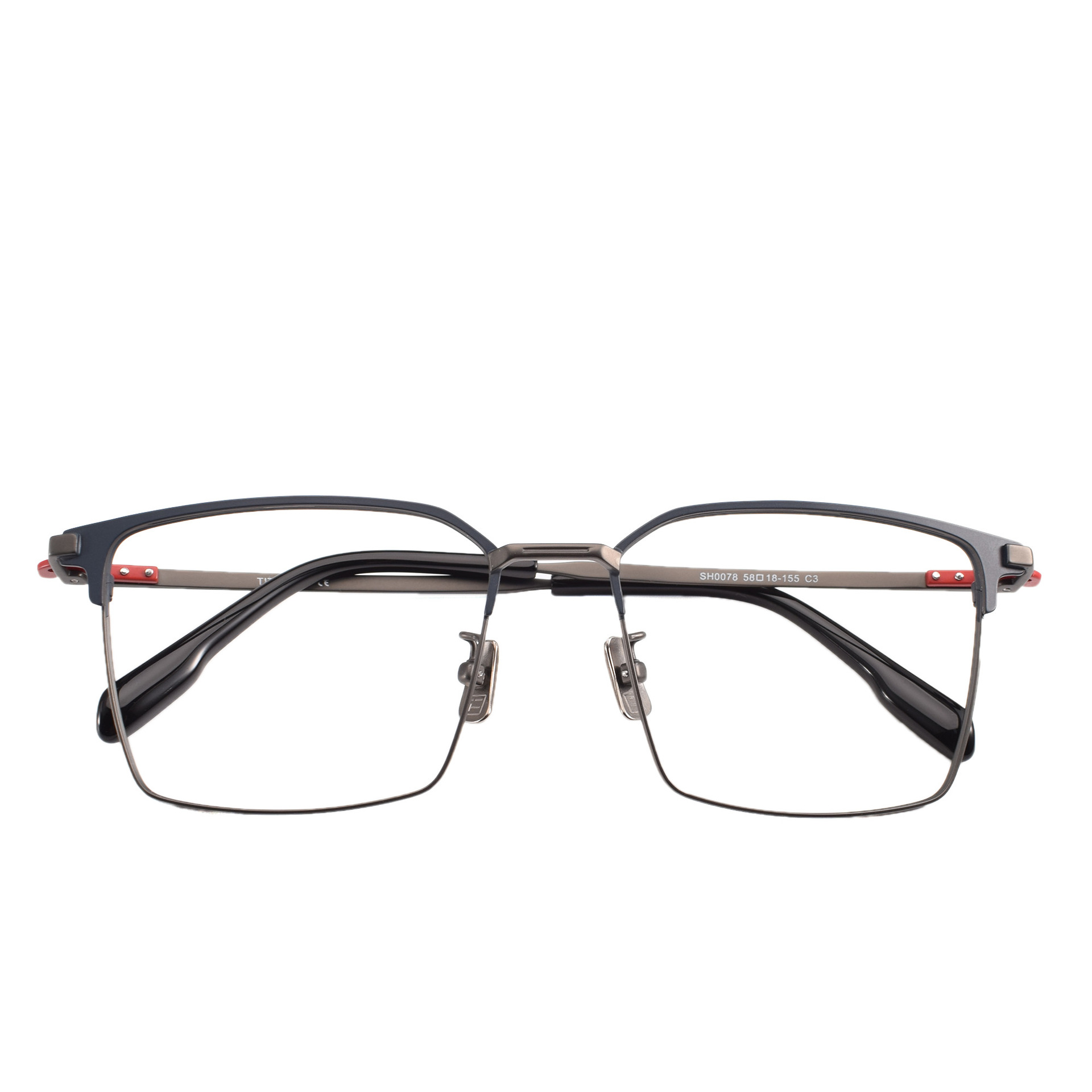 Marco de Gafas Cuadrado 153mm SH0078 de Titanio Puro para Cara Grande image 5
