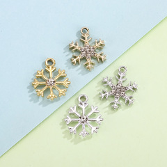 ダイヤモンドスノーフレークペンダントアクセサリークリスマス合金ジュエリーアクセサリー diy ブレスレット女性のネックレス衣類イヤリング