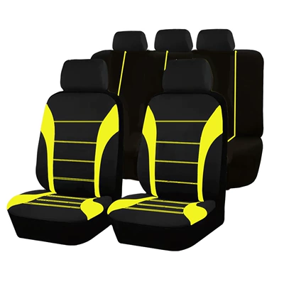 Universal seat cover – line design fabric cushion chair - yellow-five-seater-9-piece-set-general