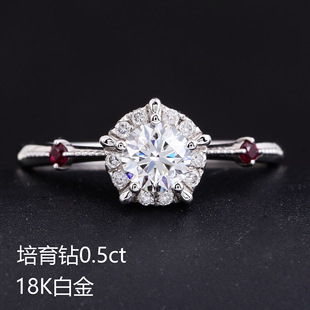 1 Carat Diamond Ring Processing and Customization Simple Cultured Diamond Ring Wholesale Cross-Border Delivery Support with Igi Jewelry