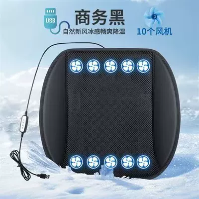 Car Air-Conditioning Cooling Pad, Multi-function pad - business-black-10-fan