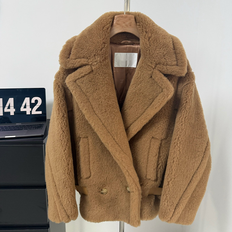 M Brand Exclusive New Camel-Colored 1951 Teddy Bear Short Jacket Anniversary Edition Teddy Fur Coat Wholesale