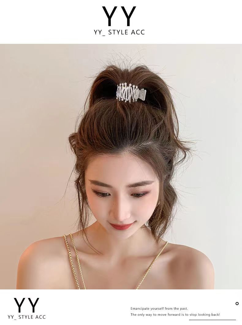 合金水钻黑色马尾夹