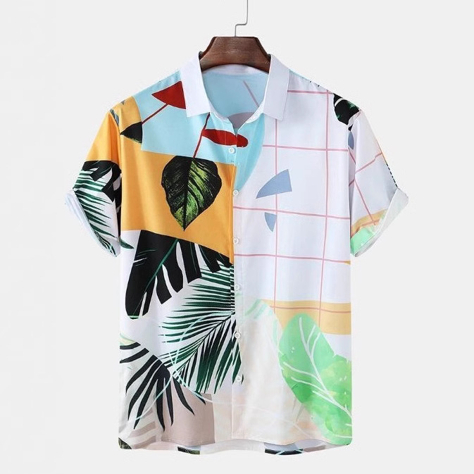 Herren Sommerhemd Mit 3d Gitarren Druck Modisch Locker Geschnitten_voghion.com
