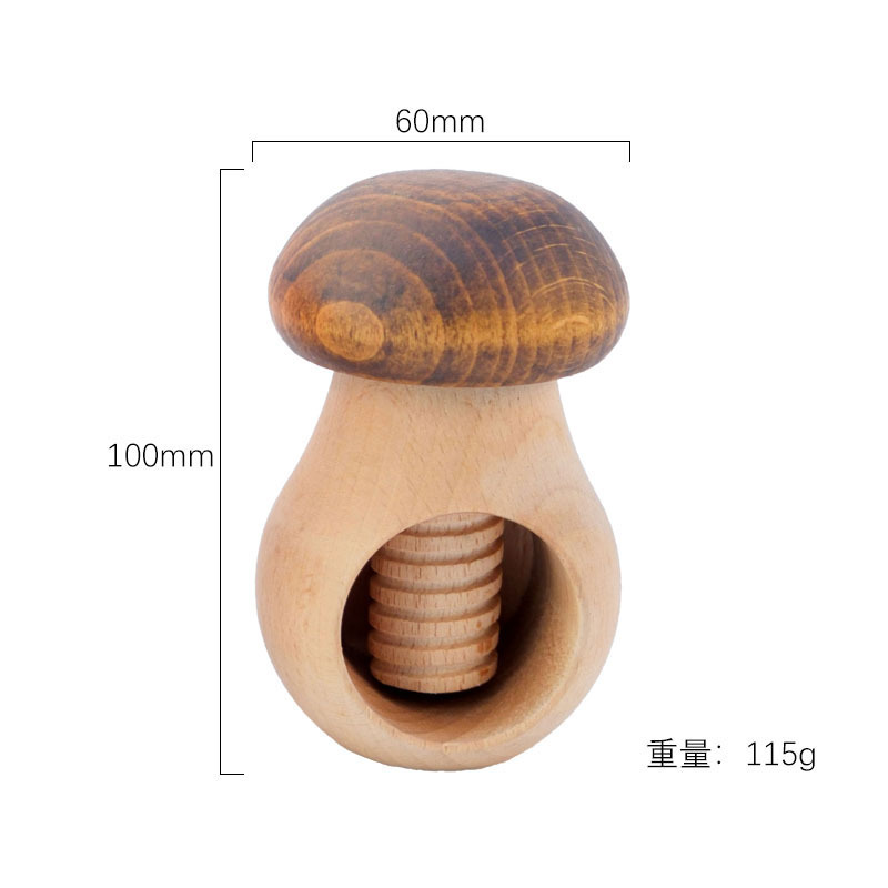 木质蘑菇型核桃木夹子工具木柄核桃夹剥核桃坚果夹实木干果核桃夹|undefined