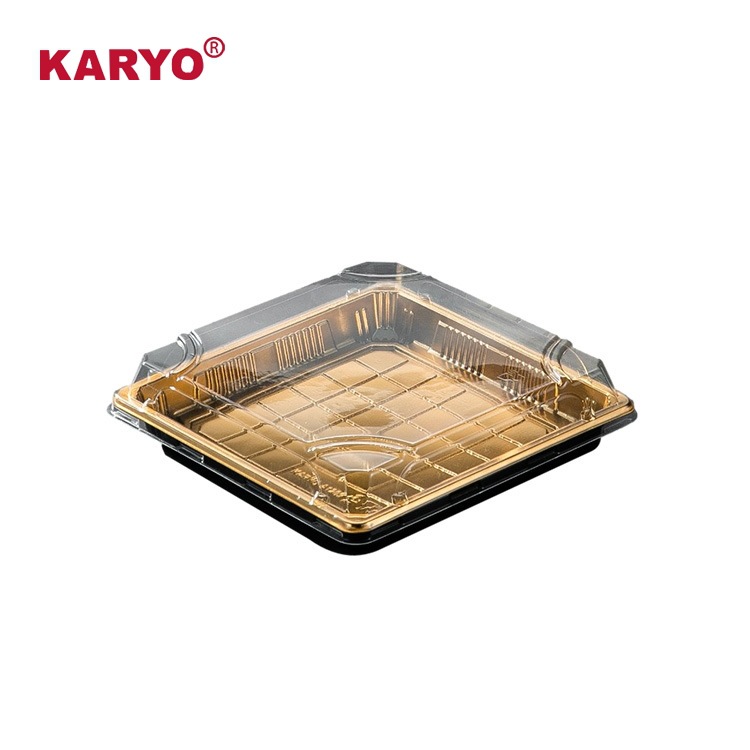 KY1209一次性正方形寿司打包盒金叶日式刺身摆摊专用塑料盒子商用