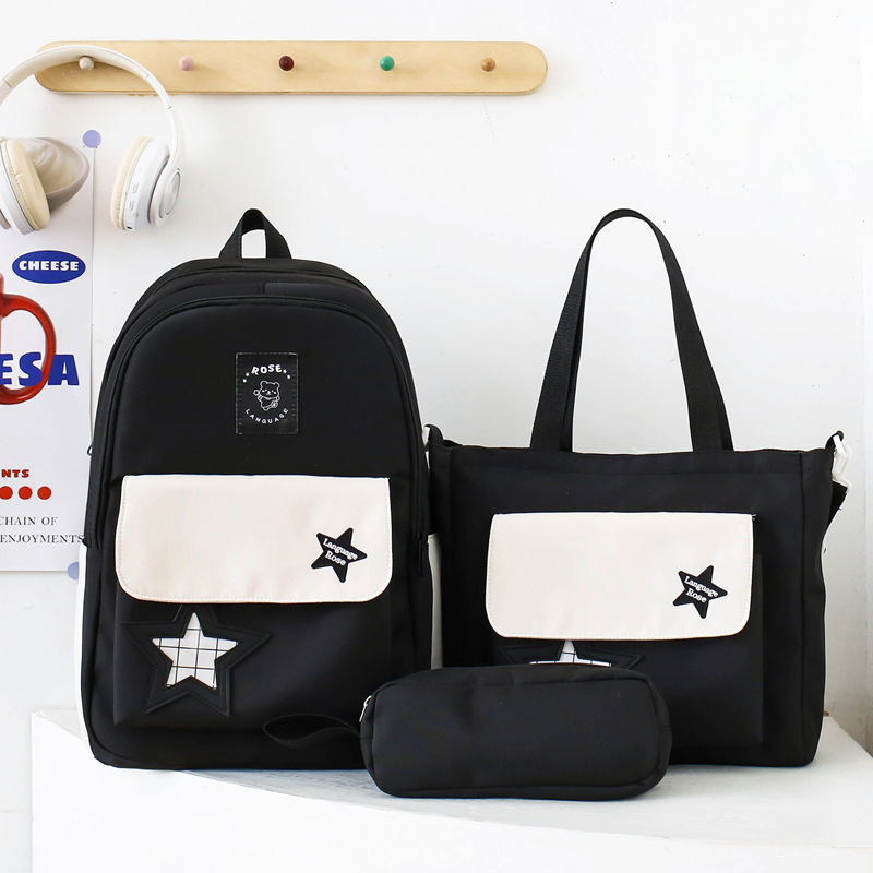 Mochila de estudiante de secundaria para mujer 2025 nuevo estilo ins versión coreana de alta apariencia y gran capacidad para estudiantes de secundaria estilo universitario mochila