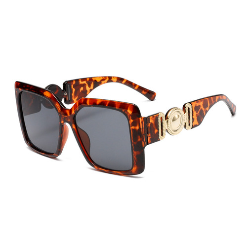 2024 cross-border new style large frame thick leg slimming sunglasses European and American fashion street photography sun protection sunglasses BL6852