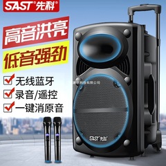 先科广场舞音响户外唱k歌移动拉杆蓝牙音箱带话筒店铺专用大音量