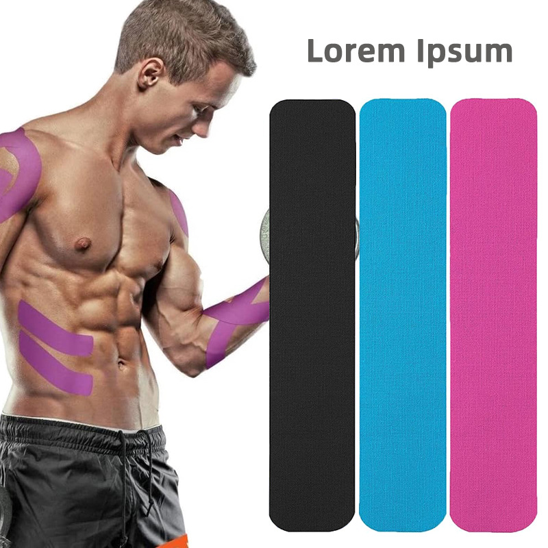 Precut Long Strips of Special-Shaped Sports Physiotherapy Muscle Patches for Shoulders, Legs, Elbows, Elastic Sports Tape Muscle Patches