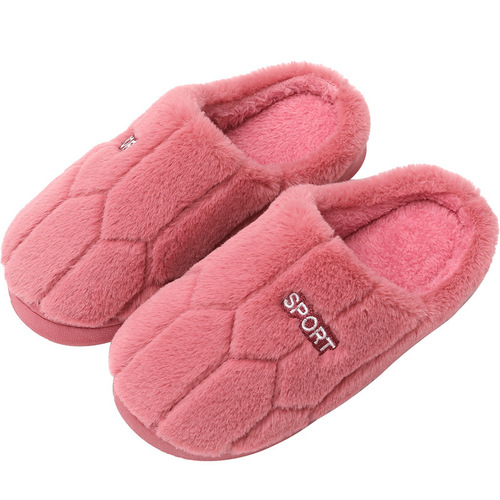 Manufacturer wholesale cotton slippers for women in winter for home use indoor warm non-slip thick-soled couples wool slippers for men in autumn and winter