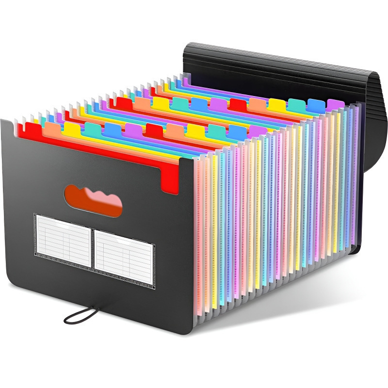 Oficina estudiantil 24 capa 37 capa PP paquete de órgano multicapa paquete de documentos de prueba de color carpeta de escritorio marco de acabado