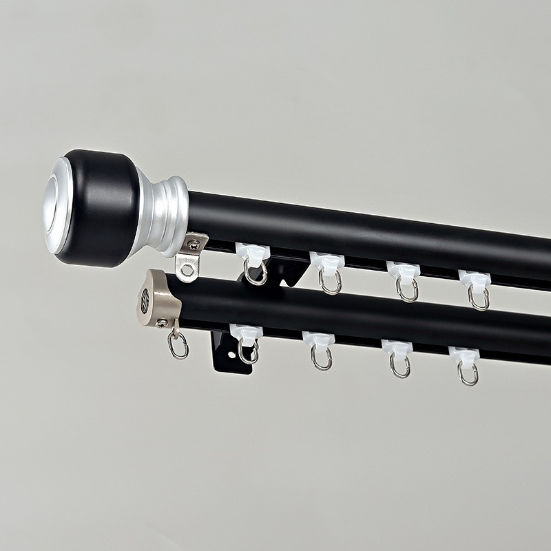 aleación de aluminio gruesa silenciosa cortina galvanizada rieles Roma barra de cortina lateral monorril deslizante Keqiao al por mayor rieles recto