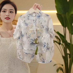 Children's Summer Boys' Chinese Style Suit Summer Short-Sleeved New Baby Tang Suit Hanfu Five-Point Two-Piece Set
