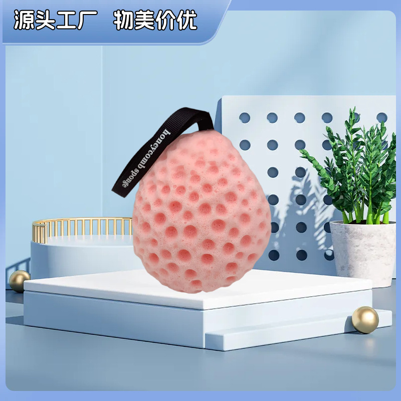 Esponja de baño grande estilo japonés con forma de panal, esponja súper suave, esponja de baño bonita para niños, esponja exfoliante agradable para la piel.