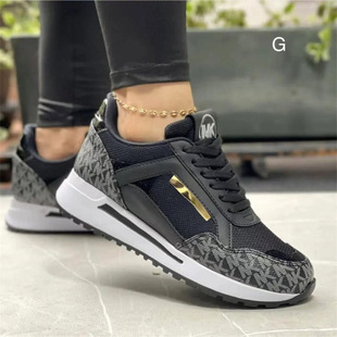 Foreign trade plus size flat AliExpress round head casual sports shoes 2024 new single lace cross-border mesh shoes for women