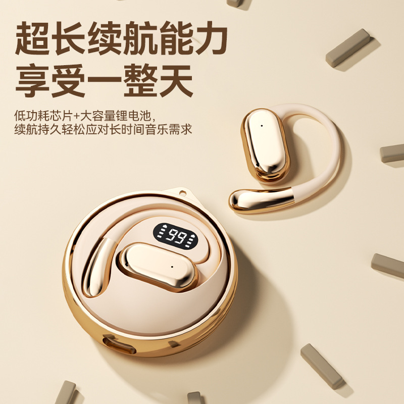 Cross-Border D88Ai Smart Translation Bluetooth Headset Small Coconut Ball Ows Ear-Mounted Wireless Bluetooth Ai Translation Headset