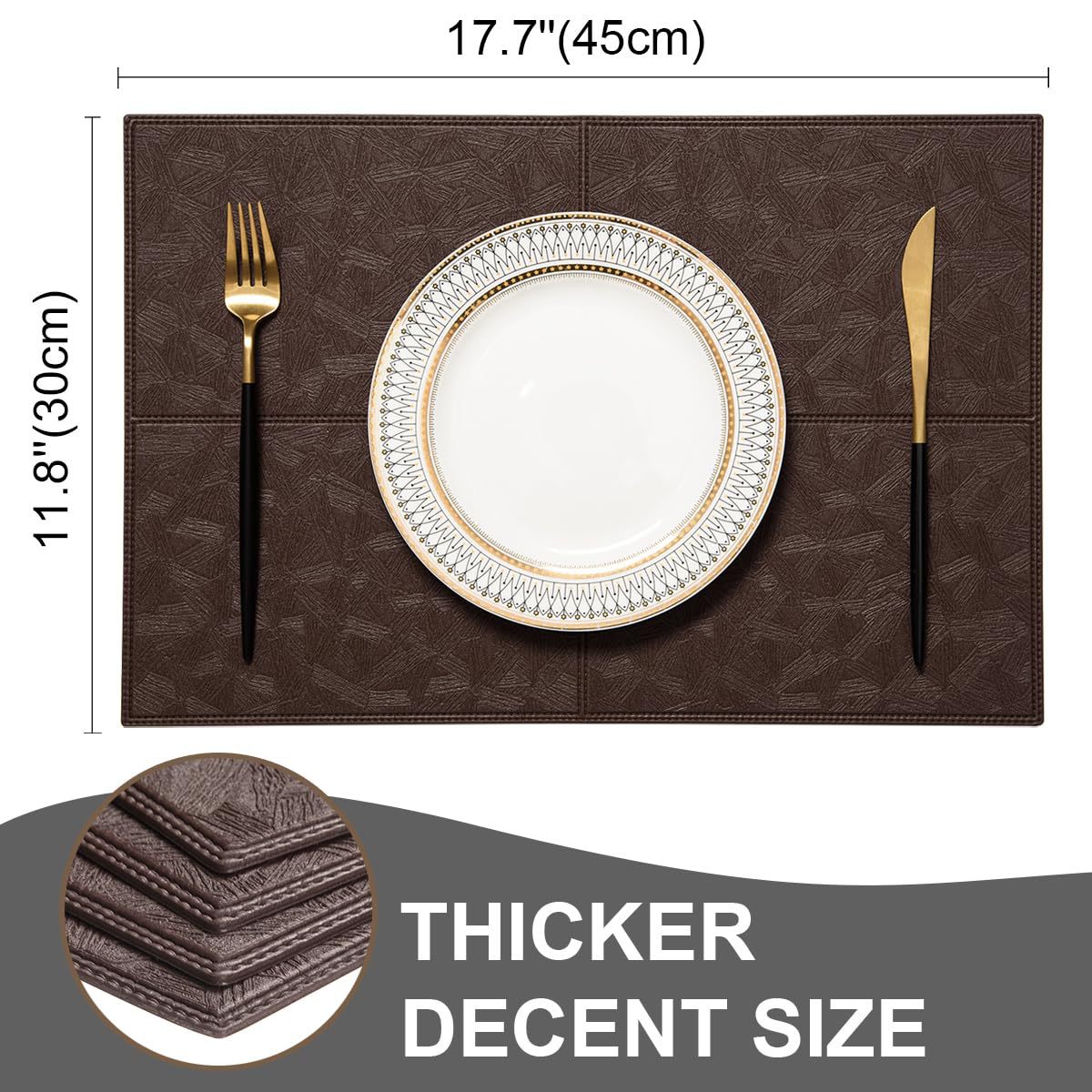 Cojín de comedor de cuero occidental, borde de presión cruzada de PVC de lujo ligero antideslizante, impermeable, a prueba de aceite, aislamiento térmico, cojín de mesa doméstico, cojín de tazas y platos