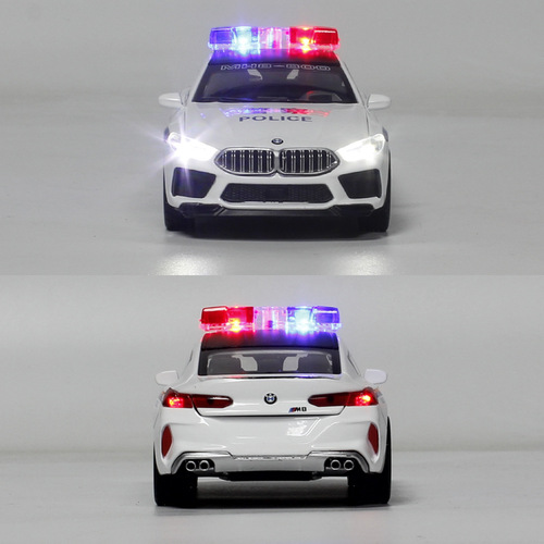 Simulation 1:32 M8 Police Car Alloy Sound and Light Springback Model Children's Decorative Ornament Car Toy Wholesale