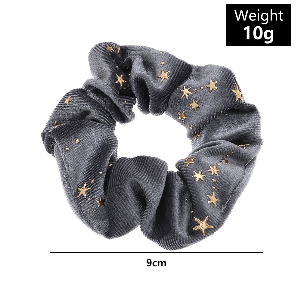 New Velvet Five-pointed Star Bronzing Simple Hair Ring Korean Velvet Hair Ring display picture 1