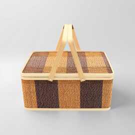 长方形竹篮子粽子篮月饼鸡蛋水果包装礼盒手提篮编织可定批发