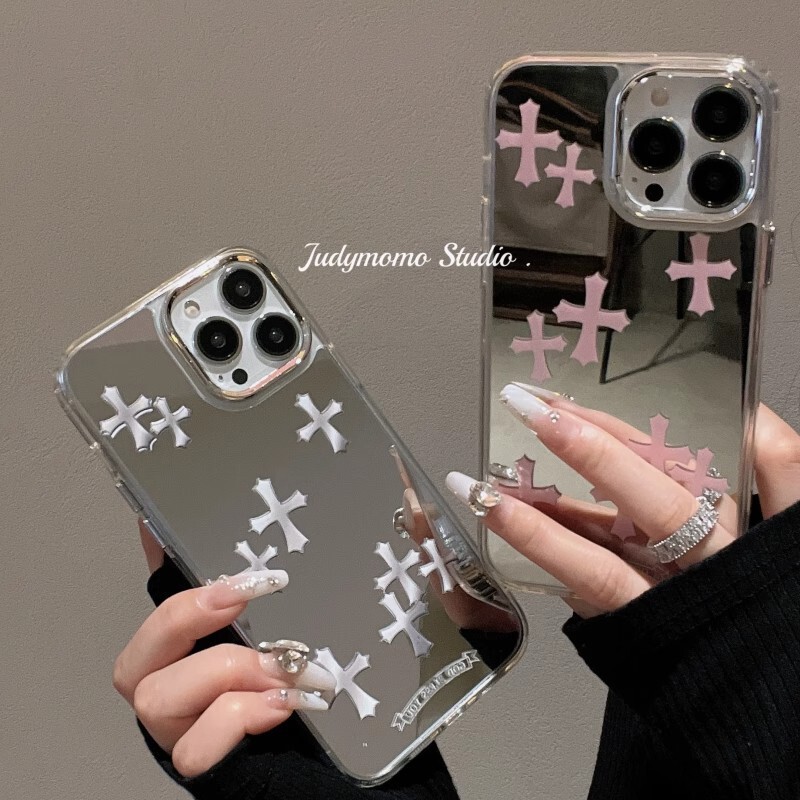 Cross Mirror Phone Case Suitable for Apple iPhone 17, Stylish Anti-Drop Xiaomi 15 Protective Cover