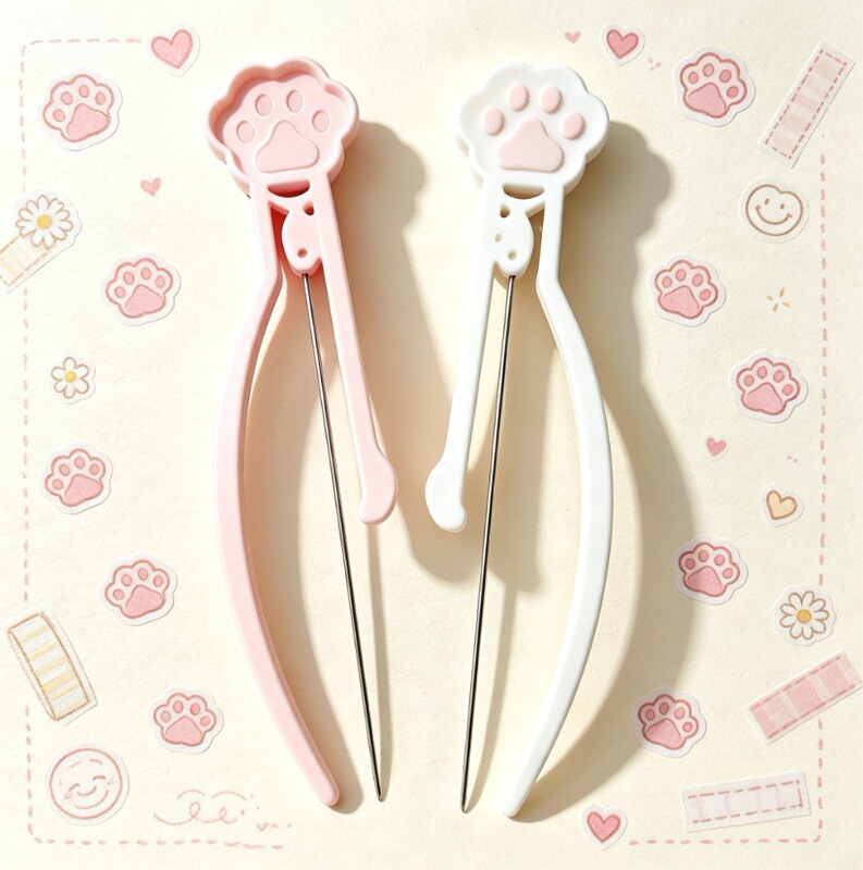 Special pen for beadwork, single needle 2.6mm, pink, with spoon, bead needle, bead scoop, stand-up bead box, efficient and easy auxiliary tool