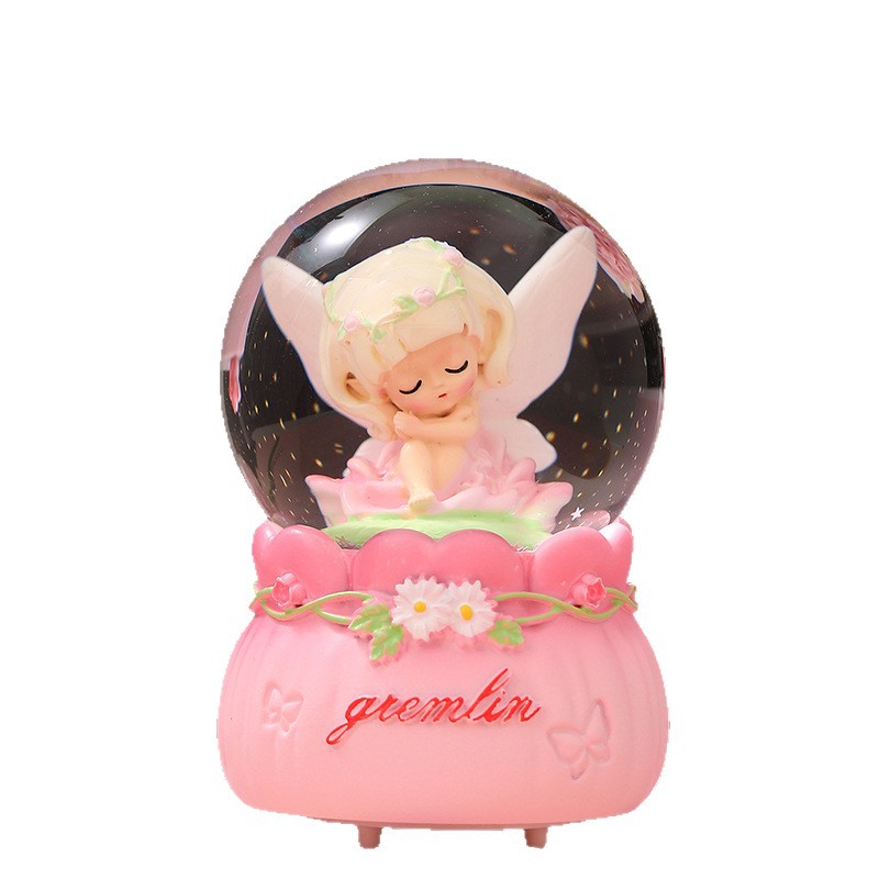 Adorno de Bola de Cristal de Resina con Luz Nocturna para Navidad