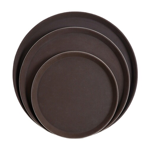 Round tempered anti-slip tray commercial tray coffee shop bar plastic dessert tea tray hotel room small tray