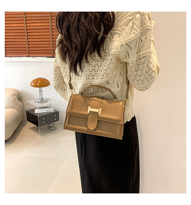 Small square bag women's bag 2024 new high-end bag crossbody bag decorative bag Hong Kong belt shoulder handbag_voghion.com