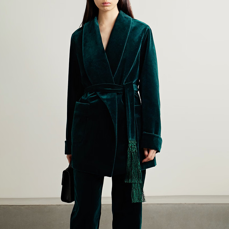 Fashionable Casual Blazer for Women 2026 Spring New Style with Lace-Up Tassel Design Long-Sleeve Small Suit Jacket for Women