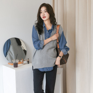 Autumn New style maternity clothes online popular fashionable fashionable fashionable age-reducing V-neck vest fashionable mom early autumn outer wear knitted vest