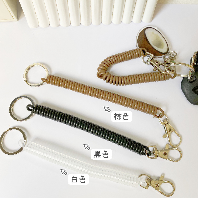 Modern Simple Retractable Telephone Line Key Chain Spring Mobile Phone Chain Plastic Keychain Tool Pendant Spring Rope