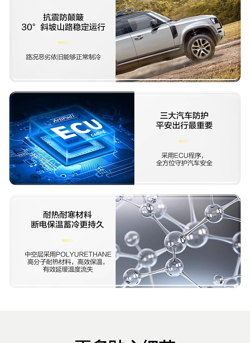 Midea Car Refrigerator 12V/24V Car Home Dual-Purpose Refrigeration and Refrigeration Car Large Truck Refrigerator Cl-44Dma