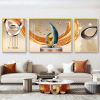 Light extravagance a living room Decorative painting Simplicity modern sofa Background wall mural Abstract atmosphere Triptych Hanging picture Porcelain painting