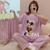 Summer cartoon pijama, shorts, trousers, set, with short sleeve, 3 piece set