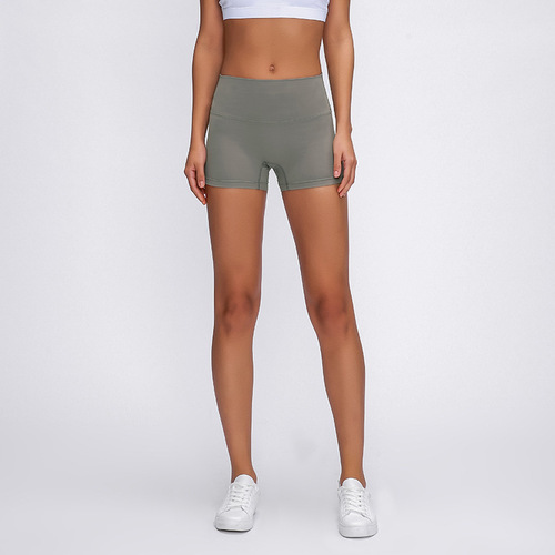 One piece drop shipping new style spring and summer nude-feeling no T-line fitness shorts elastic slim sports running yoga pants