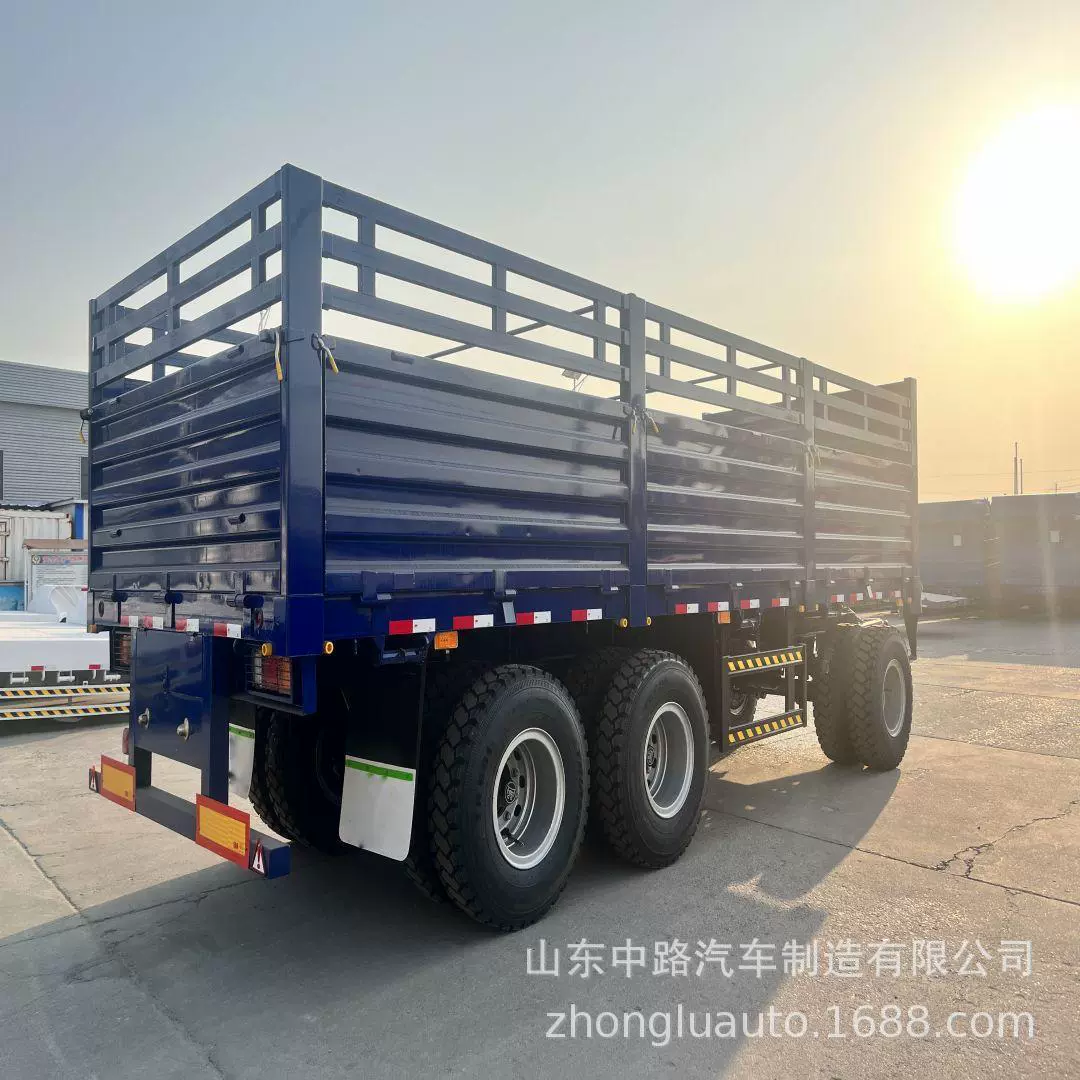 厂家直销中置轴两轴三轴平板半挂车 中置轴侧翻半挂车