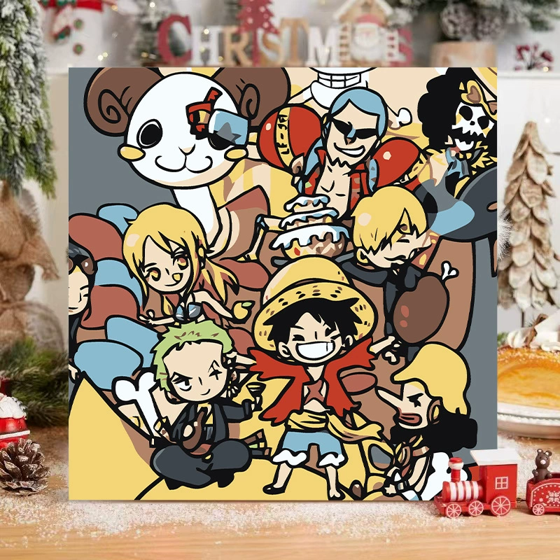 One Piece цифровая масляная живопись DIY раскраска, ручная роспись, Луффи Зоро, аниме-постер, ручная работа