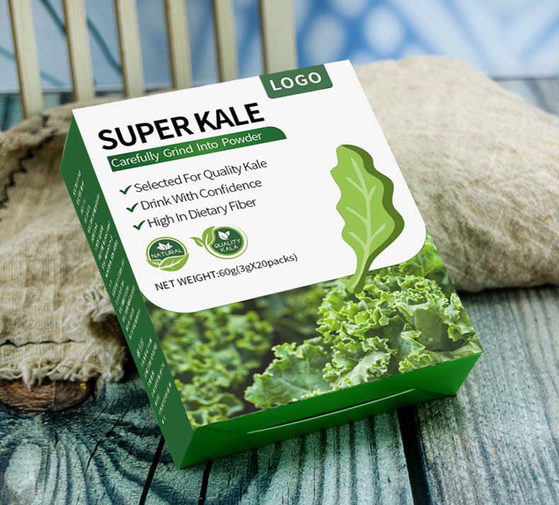 Freeze-Dried Kale Powder Yu Yi Gan Lan 60g Box 20 Single-Serve Sticks for Smoothies and Drinks in use