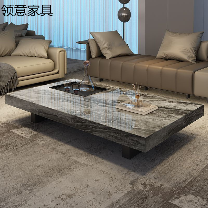 轻奢岩板茶几 现代简约小户型客厅 意式极简长方形电视柜组合|undefined