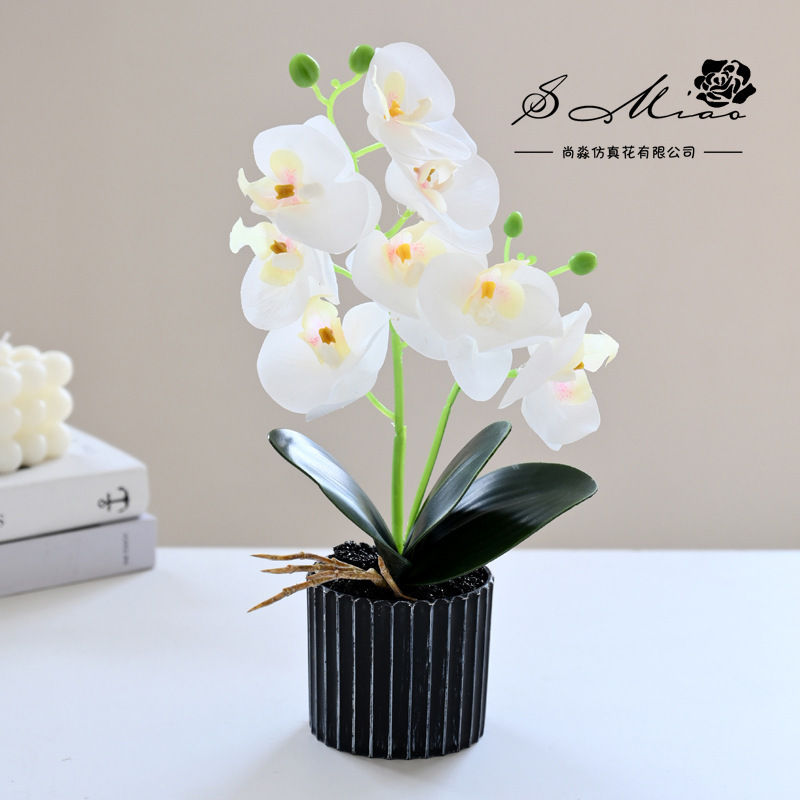 Flores falsas impresión 3D película de orquídea mariposa sensación pequeña simulación de bonsai decoración interior creativa decoración simulación de maceta