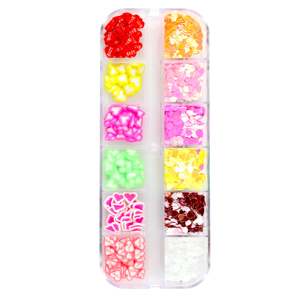 Heart-shaped sequins + heart-shaped soft pottery